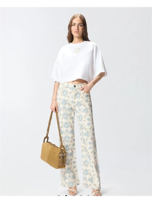 T-shirt cropped con ricamo Love Birds PINKO | 106814A3AM/Z04
